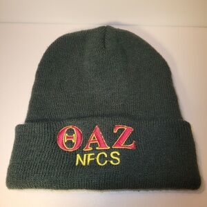 Outdoor Cap AZ NFCS Greek Letters Beanie Green Knit Hat Unisex retro collegiate